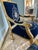 Mid 20th Century French Louis XVI Style Giltwood & Navy Embroidered Velvet Fauteuils- Pair For Sale - Image 14 of 18