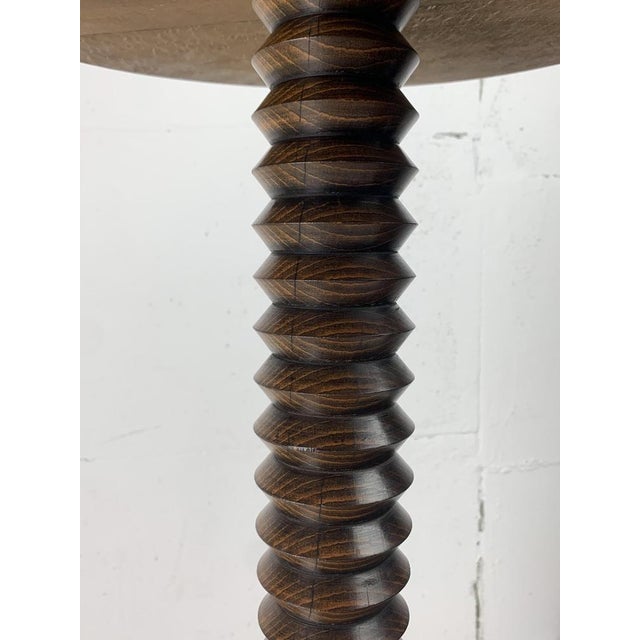 French Brutalist Wood Turned Side Table by Charles Dudouyt, 1940s For Sale - Image 10 of 17