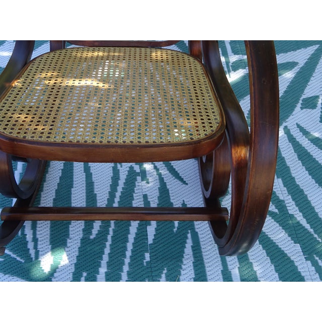 Vintage Rocking Chair in Wood and Rattan, 1980s For Sale - Image 14 of 18