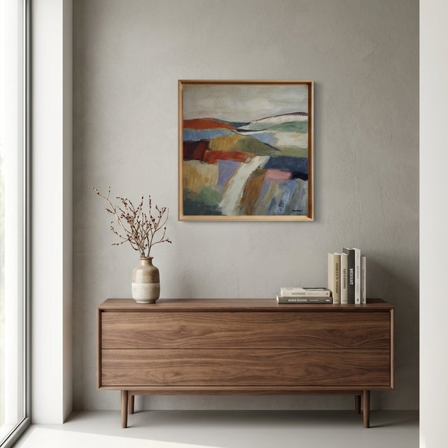 Sky Blue First Light, Abstract Landscape, Contemporary, Framed by Sophie Dumont For Sale - Image 8 of 9