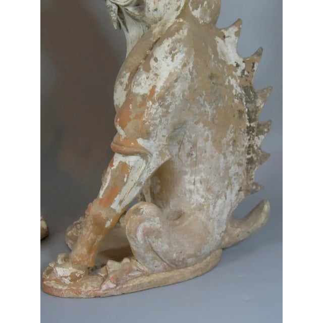 Ceramic Tang Dynasty Terra Cotta Earth Spirit Sculptures - a Pair For Sale - Image 7 of 11