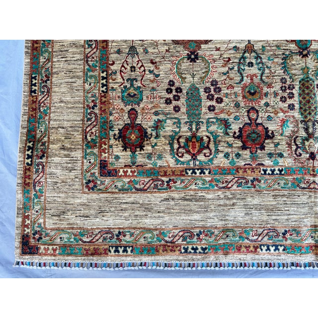 Ivory Persian Bakshaish Hand-Knotted Wool Rug - 8'1" X 11'3" For Sale - Image 10 of 13