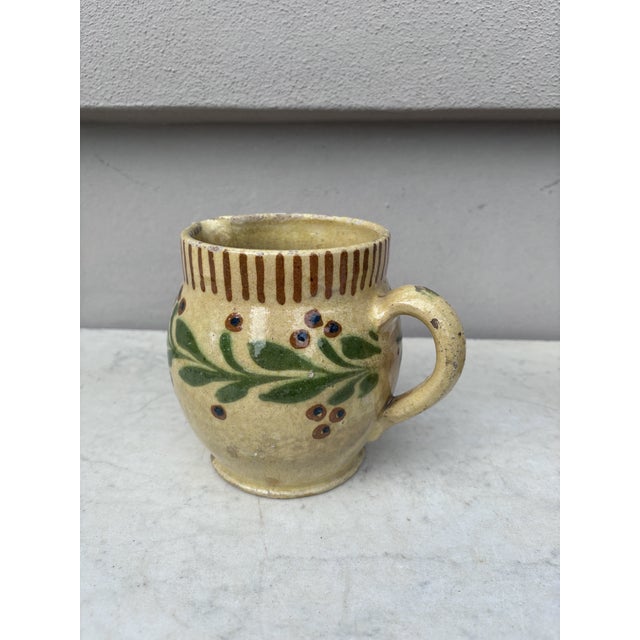 French Pottery Pitcher Savoie With Leaves , Circa 1890 For Sale - Image 4 of 6