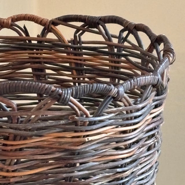 Cabin Vintage Twig Planter Basket For Sale - Image 3 of 12