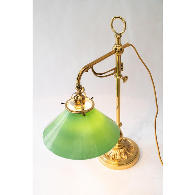 Art Deco Height-Adjustable Swivel Table Lamp with Opal Glass Shade, 1920 For Sale - Image 6 of 18