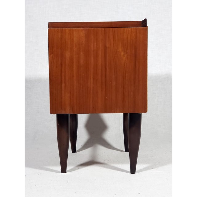 Vintage Original Mid-Century Modern Harmony House All Wood Walnut Nightstand (One) With Tapered Legs For Sale In Baltimore - Image 6 of 11