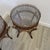 Pair Mid-Century McGuire Style Rattan End Tables With Spiked Gallery Rims For Sale - Image 10 of 12