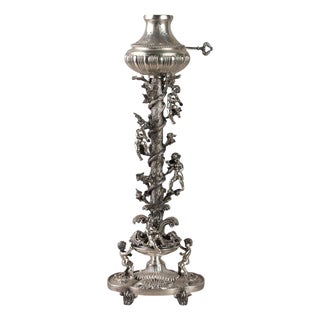 Vintage Table Lamp in Silver by Danilo Rossi For Sale