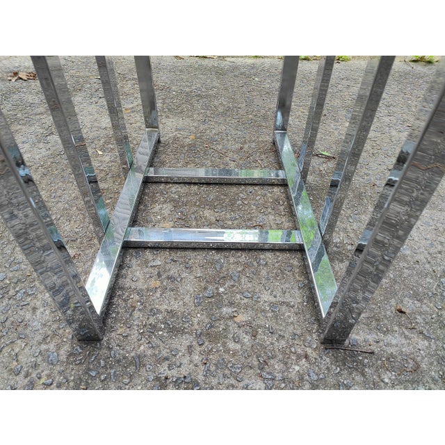 Metal 1970s Milo Baughman Style Dining Table For Sale - Image 7 of 8