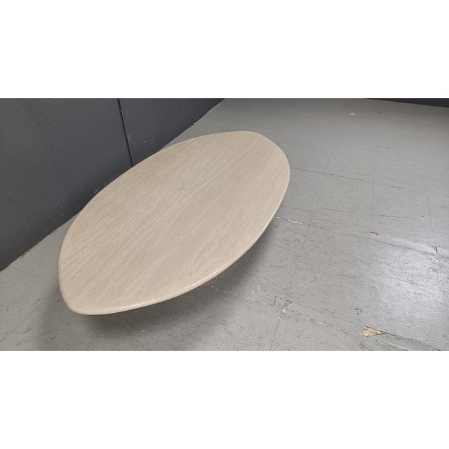 1970s Vintage Oval Travertine Coffee Table, 1970s For Sale - Image 5 of 10