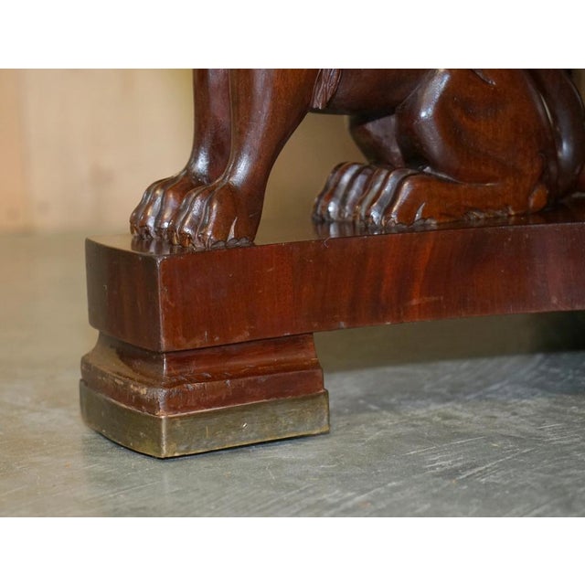 Antique French Neoclassical Hardwood Centre Table with Sphinx Pillared Base For Sale - Image 11 of 18