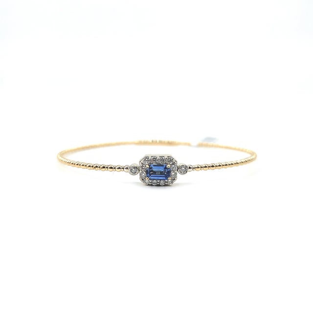 0.64 Ct Natural Sapphire & Diamond Flexible Bracelet For Sale - Image 9 of 9