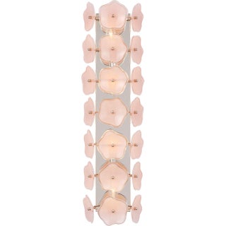 kate spade new york for Visual Comfort Signature Leighton 28" Sconce in Polished Nickel with Blush Tinted Glass For Sale
