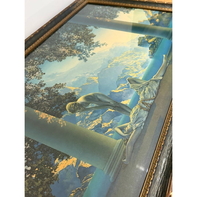 1920s Maxfield Parrish “Daybreak” Original House of Art n.y. Print in Original Ornate Frame For Sale - Image 6 of 11