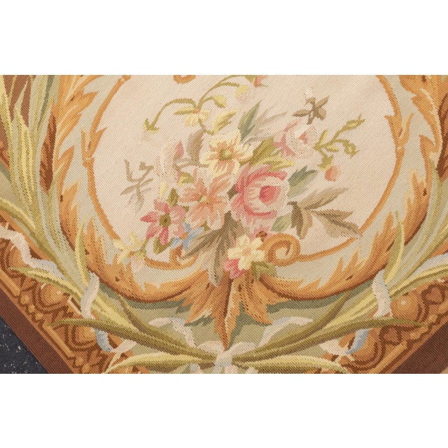 Aubusson Flat Weave Wool Rug 8'0" X 10'0" For Sale - Image 9 of 11