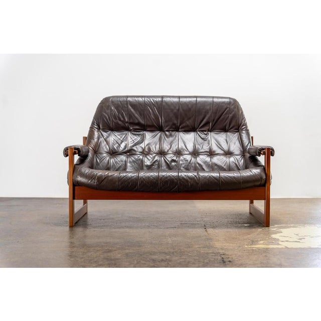 Brazilian Modern Leather Sofas and Lounge Chair by Percival Lafer, 1970s, Set of 3 For Sale - Image 9 of 18