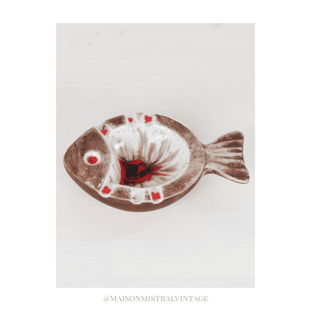 Mid-Century Vallauris-Style Studio Pottery Fish Ashtray For Sale - Image 11 of 11