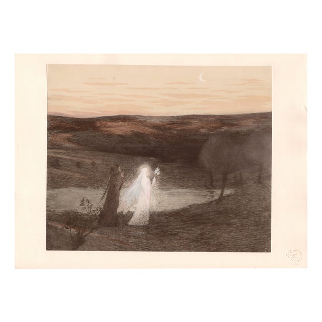 Henri Martin, Dante Meets Beatrix, 1898, Paper For Sale