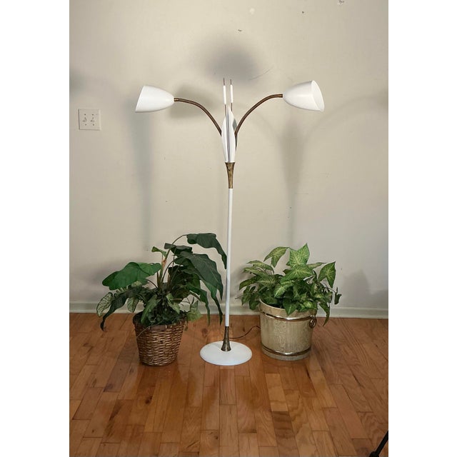 Classic Mid-Century Modern "Cattail" Gooseneck Floor Lamp Atomic-Era, Circa 50s 60s For Sale In Greenville, SC - Image 6 of 12