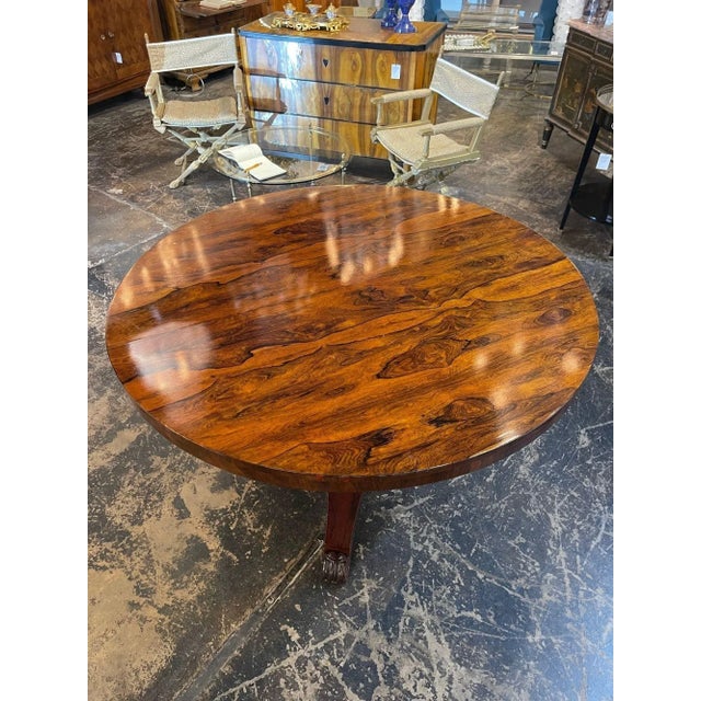 19th Century English Regency Rosewood Center Table For Sale - Image 4 of 10