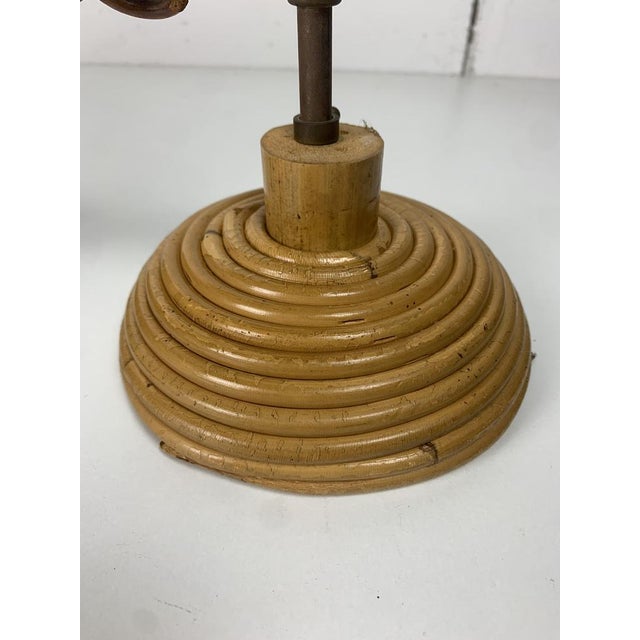Wood Midcentury Modern Pencil Bamboo Pendant Lamp, 1970s For Sale - Image 7 of 18