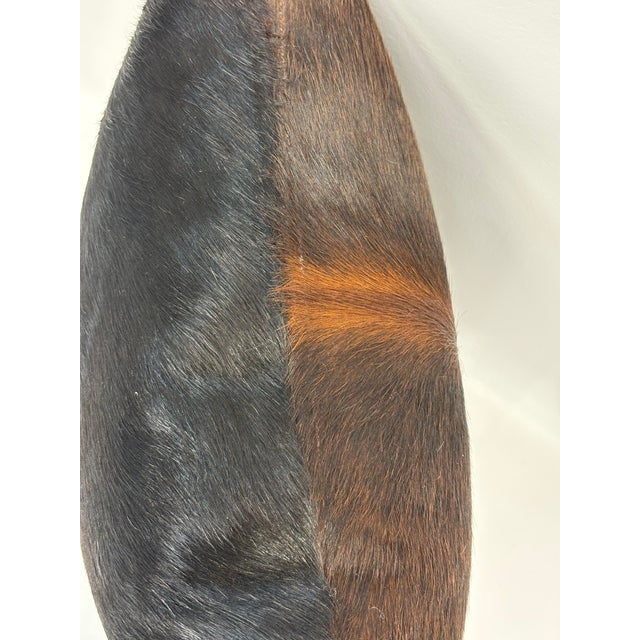 Animal Skin Reversible 18” X 18” Premium Brazilian Watusi Cowhide Pillow Cover – Sculptural Spine Composition - Handcrafted by Pablo Sota Designs. For Sale - Image 7 of 10