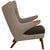 Hans Wegner Papa bear chair newly upholstered with grey Hallingdal fabric and buttons of natural leather. The chair is...