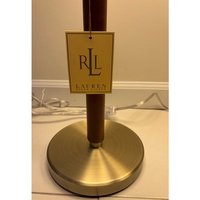 Ralph Lauren Brass and Leather Candlestick Buffet Lamps - Pair For Sale In New York - Image 6 of 7