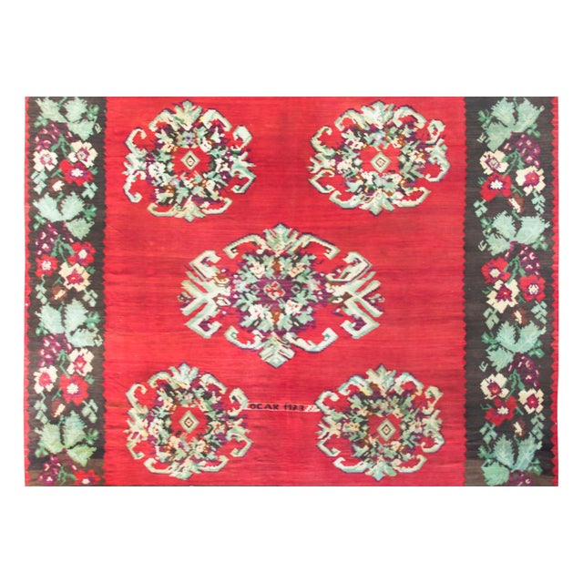Textile Vintage Turkish Bessarabian Kilim Rug For Sale - Image 7 of 15