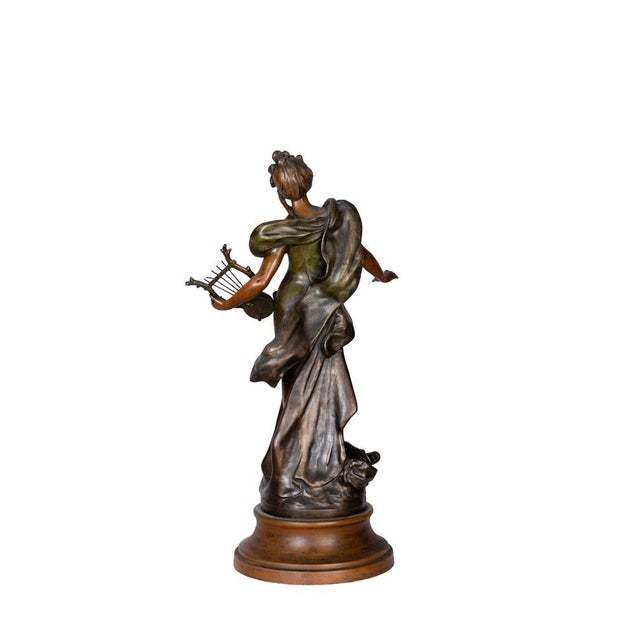 Hippolyte François Moreau, Muse Calliope Statue, 19th Century, Metal For Sale - Image 4 of 8