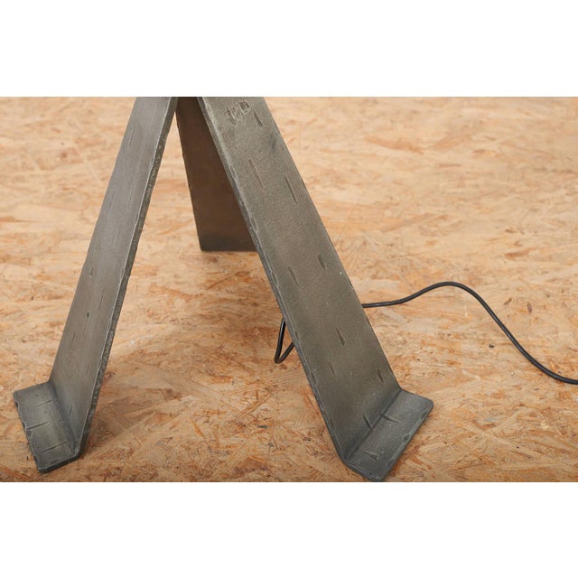 Brutalist Floor Lamp with Wrought Iron Base and Frame from Megal, 1960s For Sale - Image 6 of 15