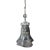 Antique Silver Tone Sculptural Med Goat Head & Abstract Art Glass Pendant Light For Sale