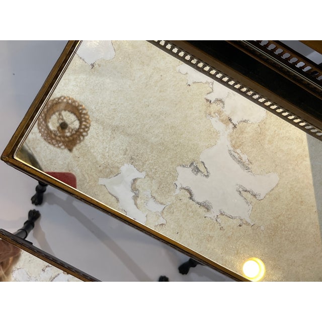 Set of Three Campaign Style Mirrored Top Gallery Nesting Table, France For Sale In West Palm - Image 6 of 12