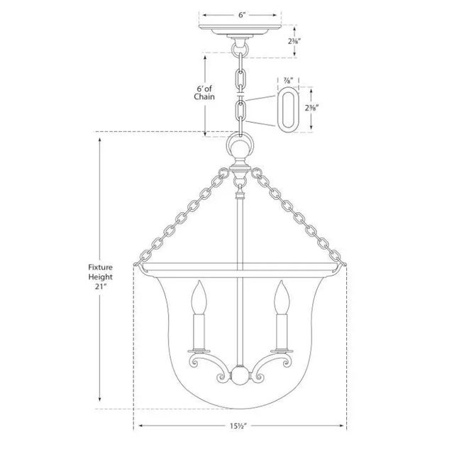 Traditional Chapman & Myers for Visual Comfort Signature Country Medium Bell Jar Lantern in Polished Nickel For Sale - Image 3 of 3