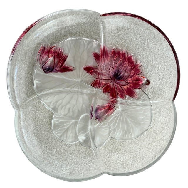 Like New - MINT Condition, no chips or wear. This is a Vintage Mikasa Red Frosted Lily Divided Serving Dish. This dish...