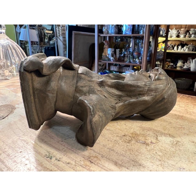 Art Nouveau Late 19th Century Vintage Art Nouveau Statue of a Girl Signed For Sale - Image 3 of 9