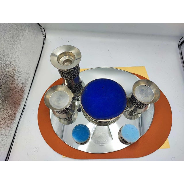 Vase and Candlesticks in Pewter from Haugrud, Norway, Set of 6 For Sale - Image 7 of 9