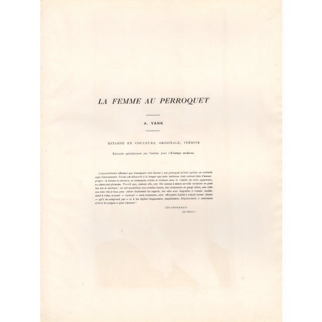 Angelo Jank, La Femme au Parroquet, 1898, Original Lithograph For Sale - Image 6 of 10