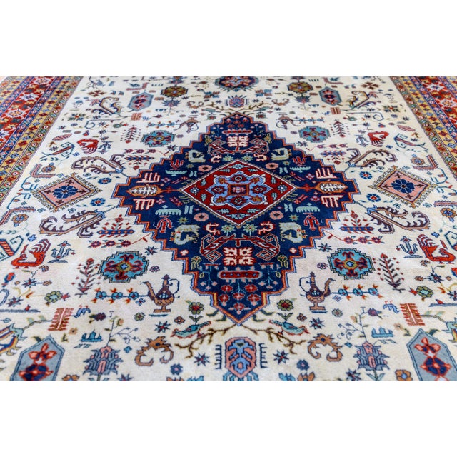 299x201cm hand-knotted antique Persian rug Tabriz medallion Knot density: approx. 200,000 knots/sqm (30 Radj) Condition:...