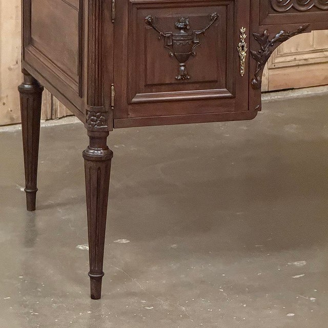 Wood Antique French Louis XVI Mahogany Desk by Hirler of Alsace For Sale - Image 7 of 18