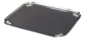Rectangular Silver Tray with Magnolia Blossom Decoration from Georg Jensen, 1930s