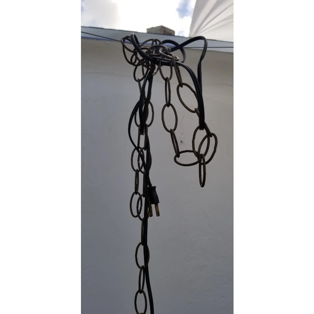 Vintage Mid-century Ceramic Glazed Pendant Lamp For Sale - Image 9 of 12