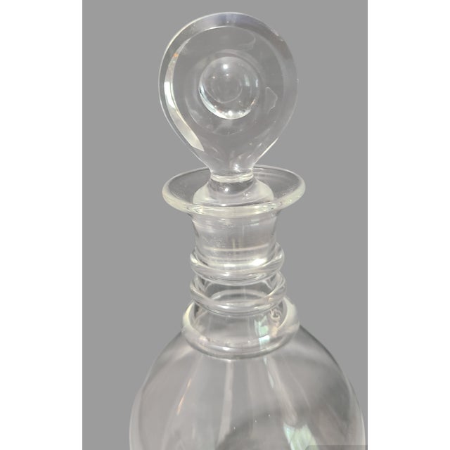 Mid-Century Modern Mid-Century Modern Steuben Crystal 3-Ring Neck Liquor Decanter, Signed For Sale - Image 3 of 6