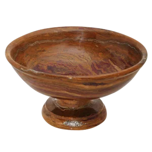Saffron Brown Marble Pedestal Bowl
