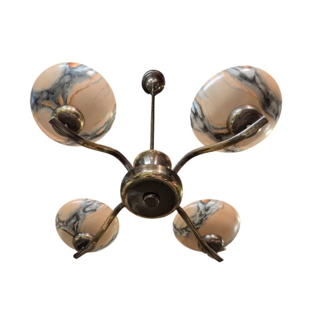 4-Arm Pendant Light by Paavo Tynell for Oy Taito, 1940s For Sale - Image 15 of 18