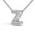 Contemporary 10K White Gold Diamond Accent "Z" Initial Bubble Pendant Necklace For Sale - Image 3 of 5