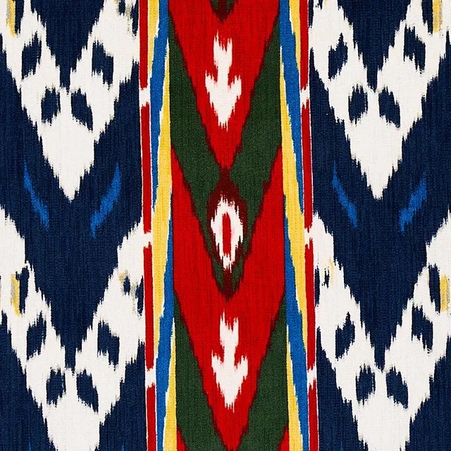 Based on an antique woven silk, this lush Cotton velvet was reinterpreted as a stripe and printed, allowing for a larger...