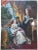 Oil on canvas depicting an elegant Rococo-style interior scene with three women in period dress, arranged in a refined...