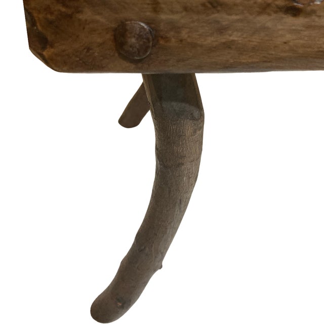 Brutalist Wabi Sabi Tree Branch Low Stool, 1950s | Chairish