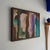 Burgundy "Profiles" by Walter E Cohen Jr (1912-2004) Abstract Expressionist Figural Framed Original Painting For Sale - Image 8 of 10